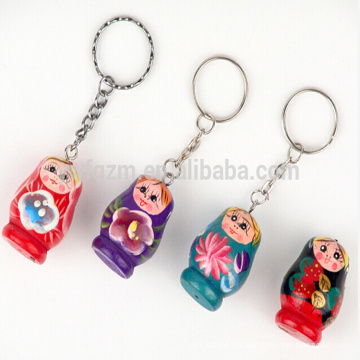 Beliebte Schlüsselanhänger Benutzerdefinierte Holzpuppe Keychain